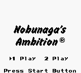 Nobunaga's Ambition title screen for GameBoy